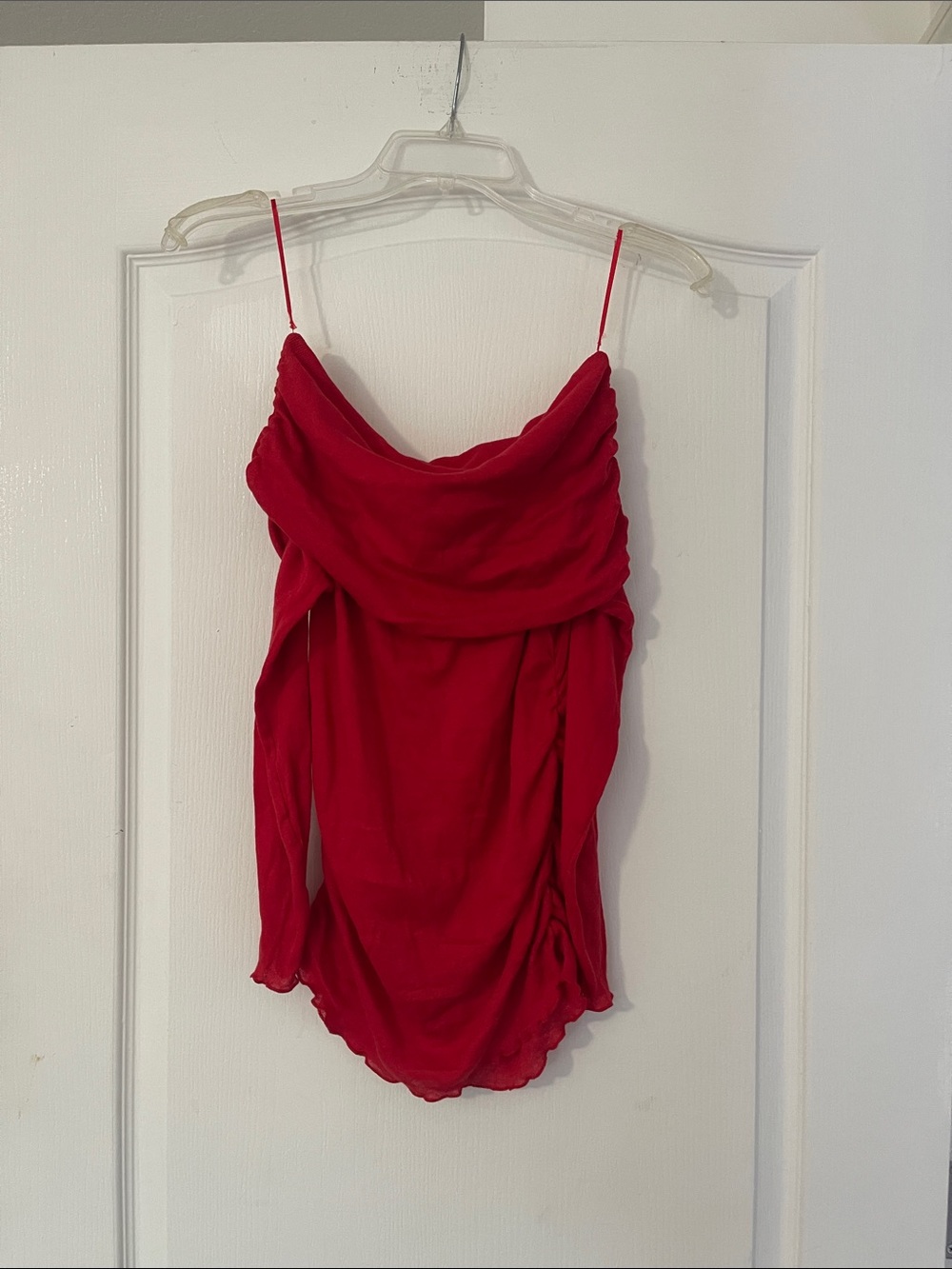 Zara Red Cowl Neck Spaghetti Strap Camisole